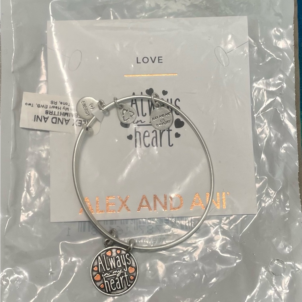 Alex and Ani: Love | Always in my heart bracelet. NWT. .925 silver